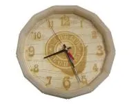 часы "бочонок - банный эксперт", логотип в центре, банный эксперт