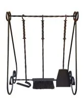 набор для камина 3 предмета вертикальный (кочерга,совок,метла) банный эксперт