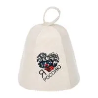 шапка для бани "я люблю россию" банные штучки