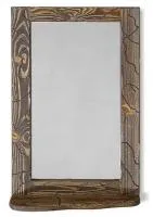 зеркало с полочкой №1 50*70см массив сосны старение, палисандр, ирб