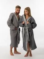 халат woodson вафельный с планкой р.54 gray