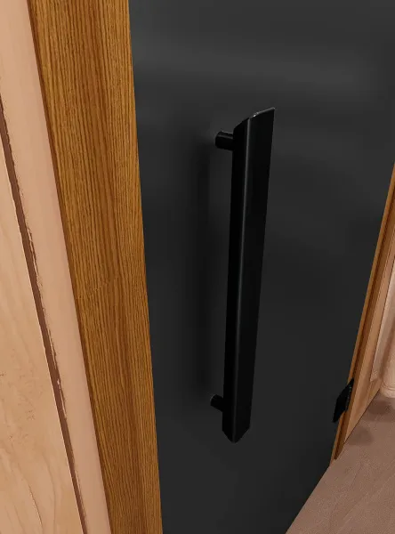 дверь фаворит black (графит матовое) 190x70, 8 мм, 3 петли, коробка хвоя, банный эксперт