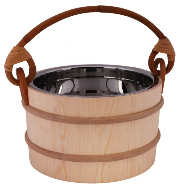 ведро sawo 376-md, 4 л, металлическое, ручка - кедр