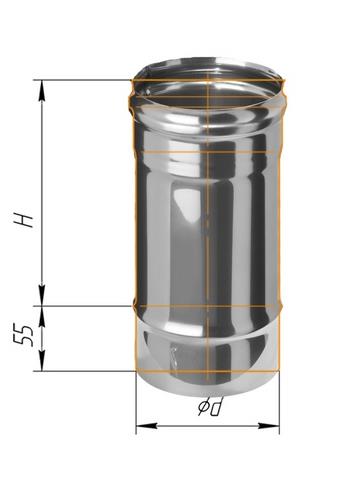 дымоход феррум нержавеющий (430/0,5 мм) ф220 l=0,25м