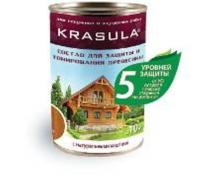 состав krasula защитно-тонирующий д/древесины, темный орех, 3,3л,  норт